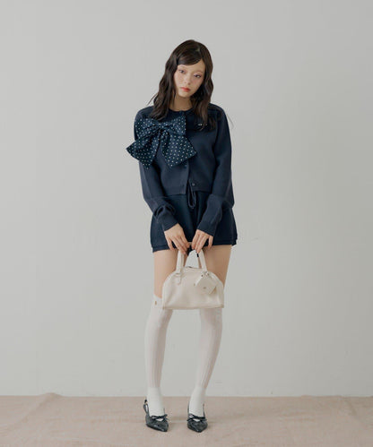 【可搭配套裝】胸前標誌簡約針織開衫