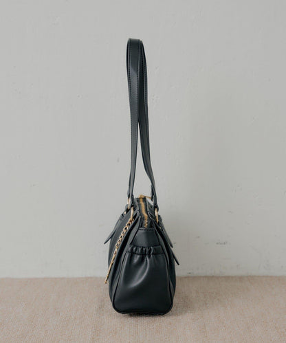 帶吊墜褶皺設計波士頓包