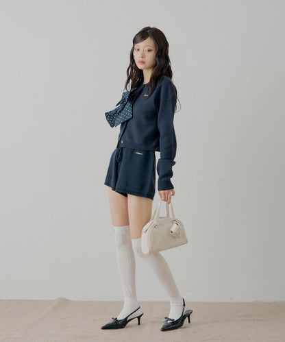 【可搭配套裝】胸前標誌簡約針織開衫