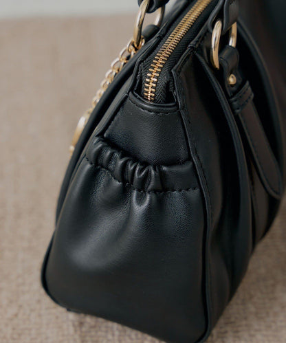 帶吊墜褶皺設計波士頓包