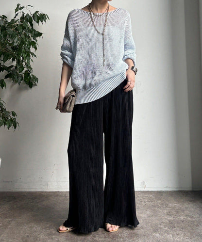 隨機羅紋寬鬆褲