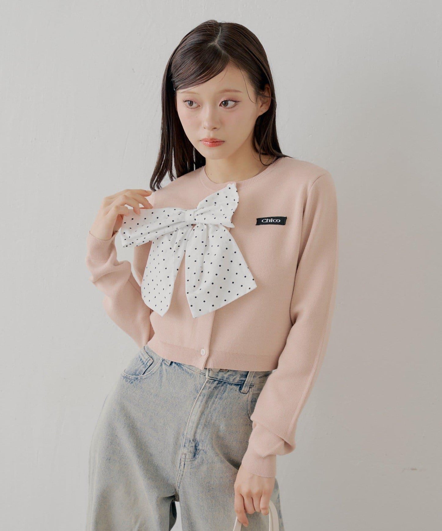 【可搭配套裝】胸前標誌簡約針織開衫