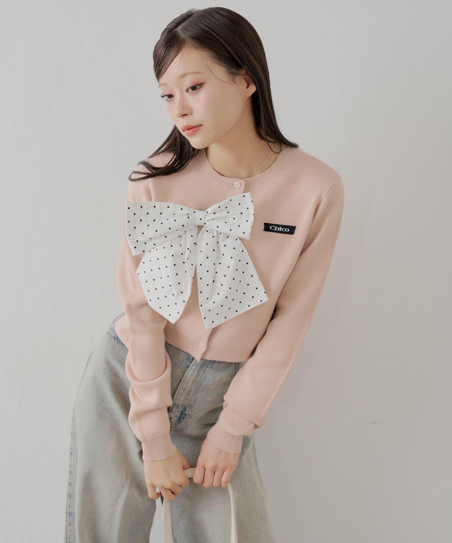 【可搭配套裝】胸前標誌簡約針織開衫