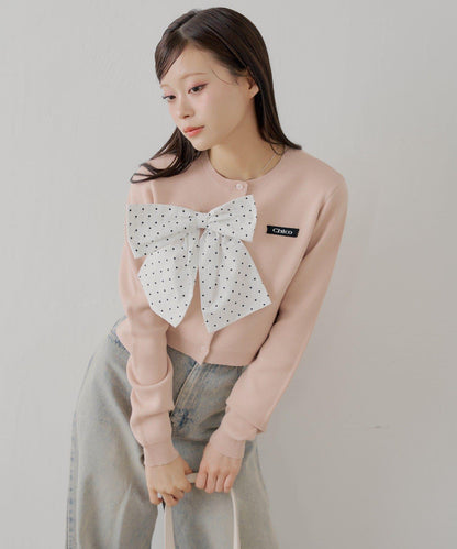 【可搭配套裝】胸前標誌簡約針織開衫