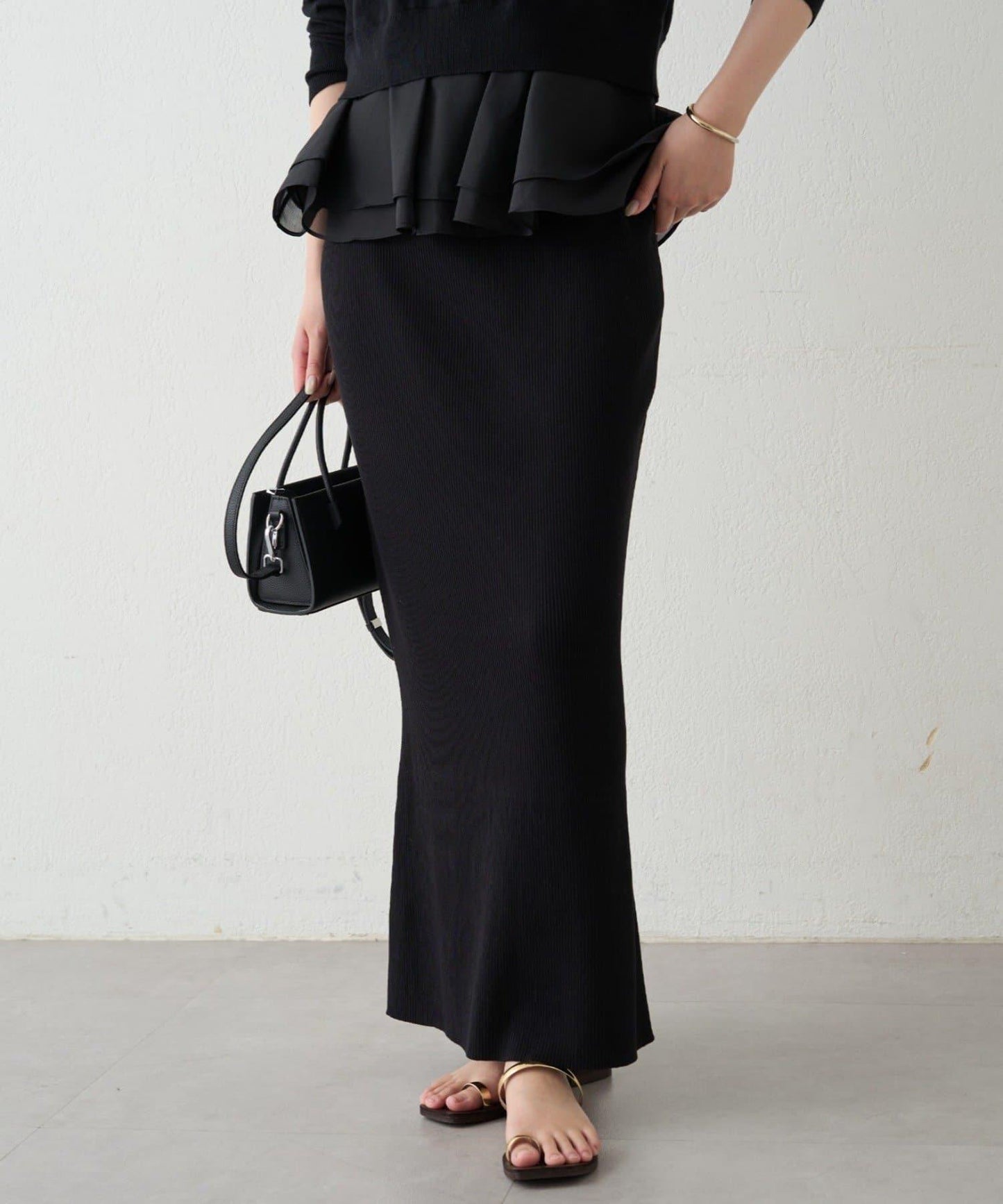 羅紋微喇針織半身裙