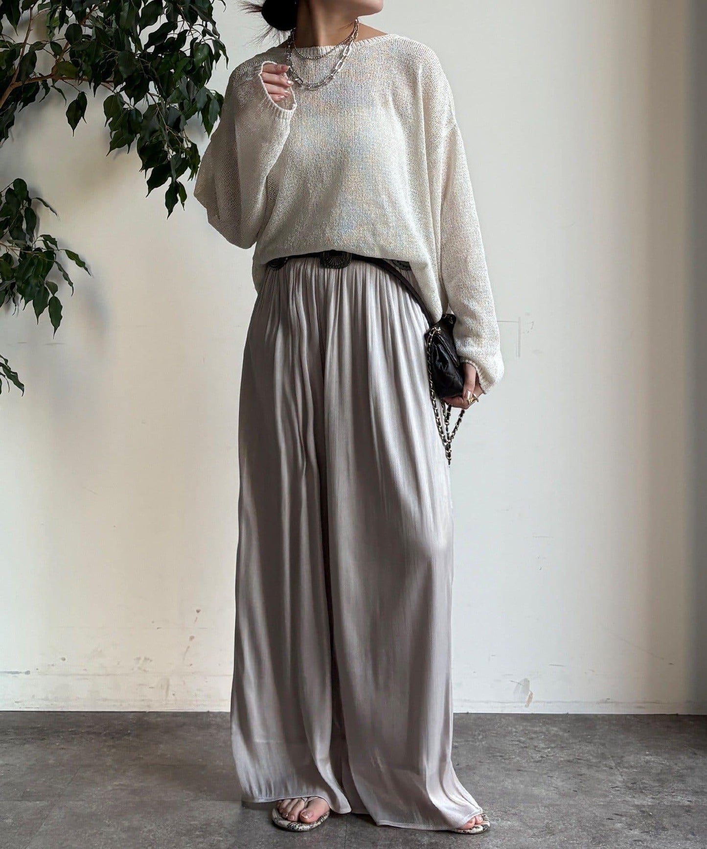 褶皺寬鬆長褲