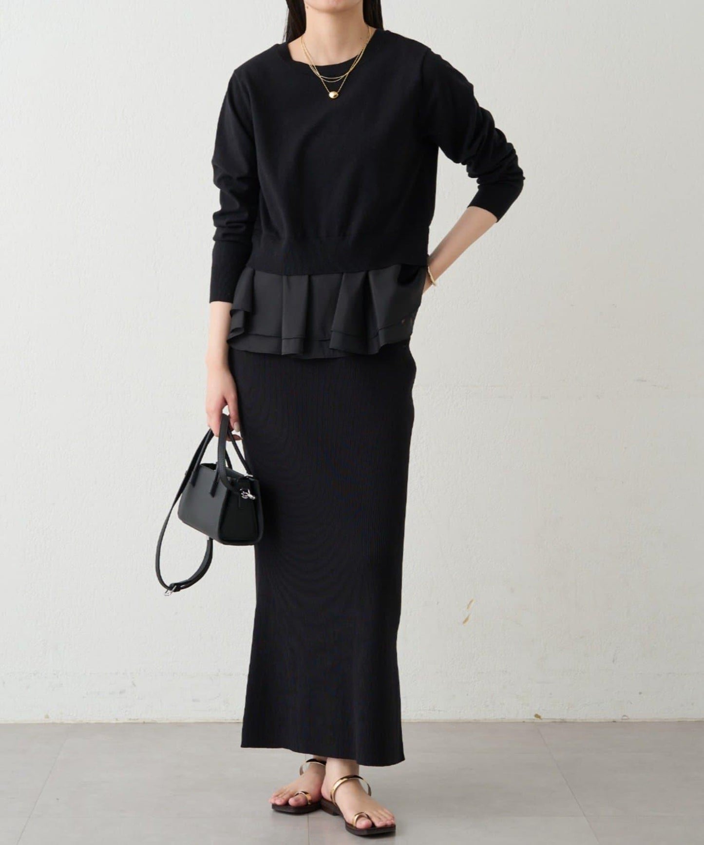 羅紋微喇針織半身裙