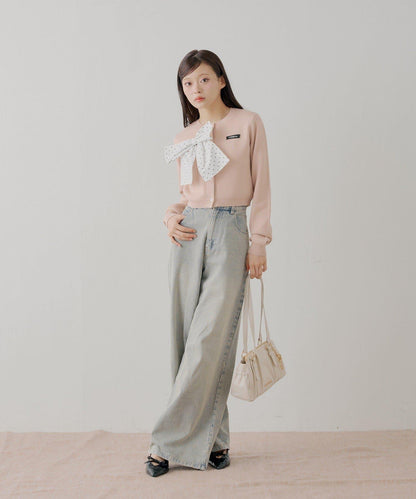 【可搭配套裝】胸前標誌簡約針織開衫