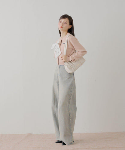 【可搭配套裝】胸前標誌簡約針織開衫