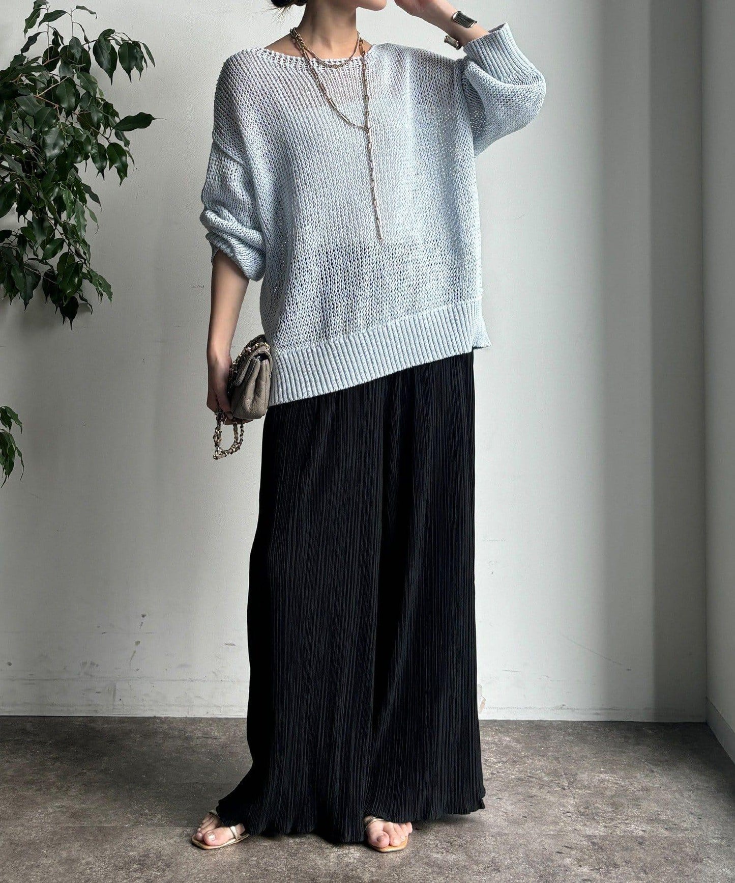 隨機羅紋寬鬆褲