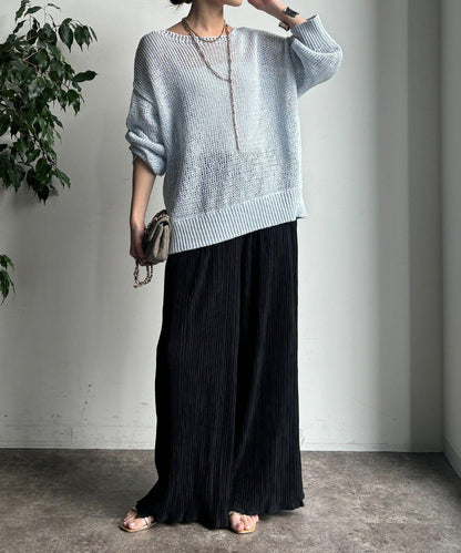 隨機羅紋寬鬆褲