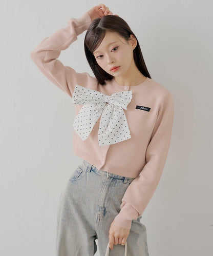 【可搭配套裝】胸前標誌簡約針織開衫