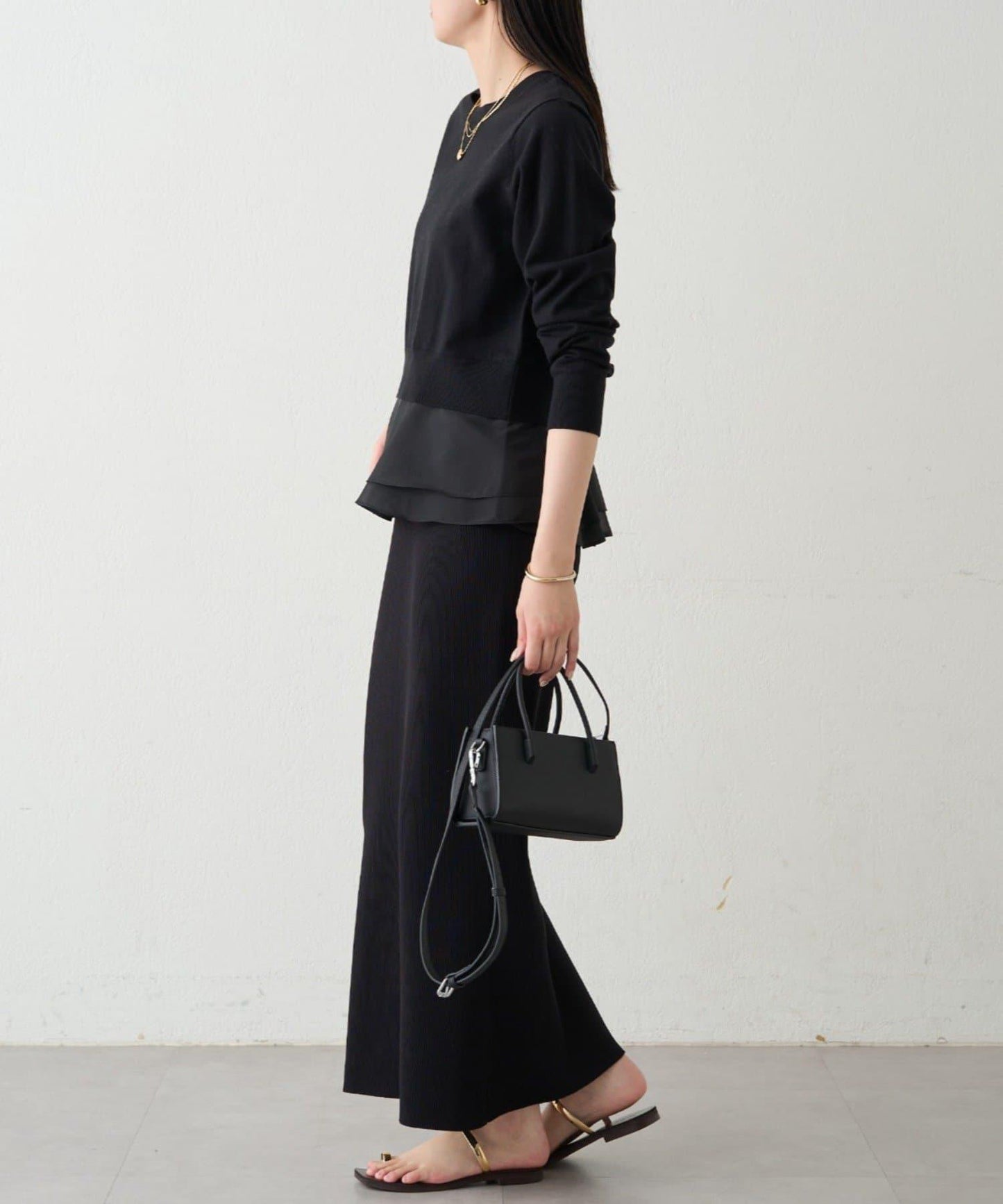 羅紋微喇針織半身裙