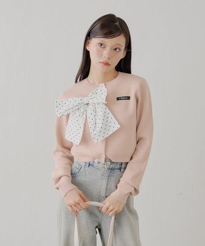 【可搭配套裝】胸前標誌簡約針織開衫