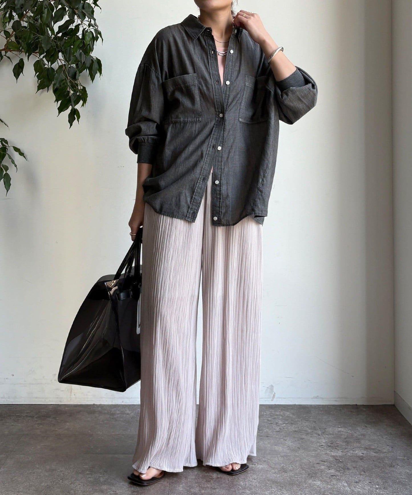 隨機羅紋寬鬆褲