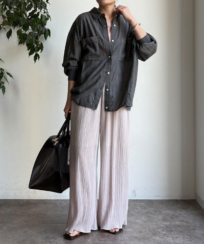 隨機羅紋寬鬆褲