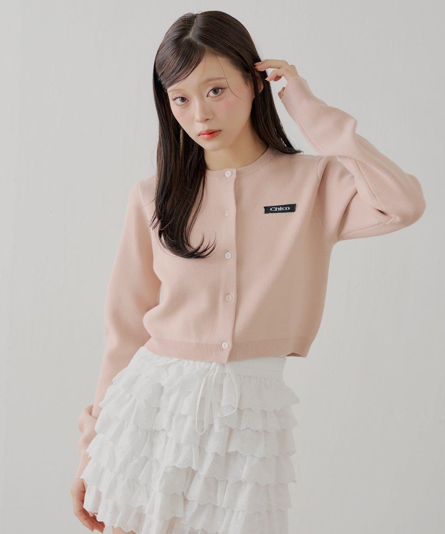 【可搭配套裝】胸前標誌簡約針織開衫