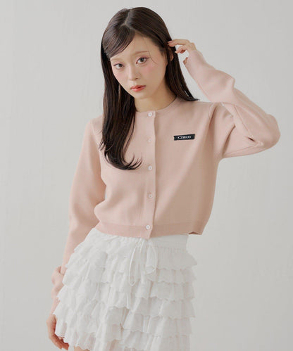 【可搭配套裝】胸前標誌簡約針織開衫