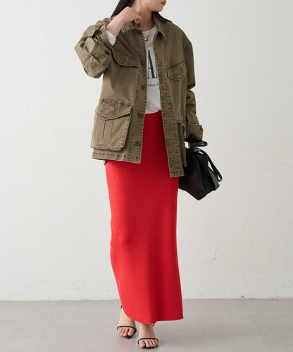 羅紋微喇針織半身裙