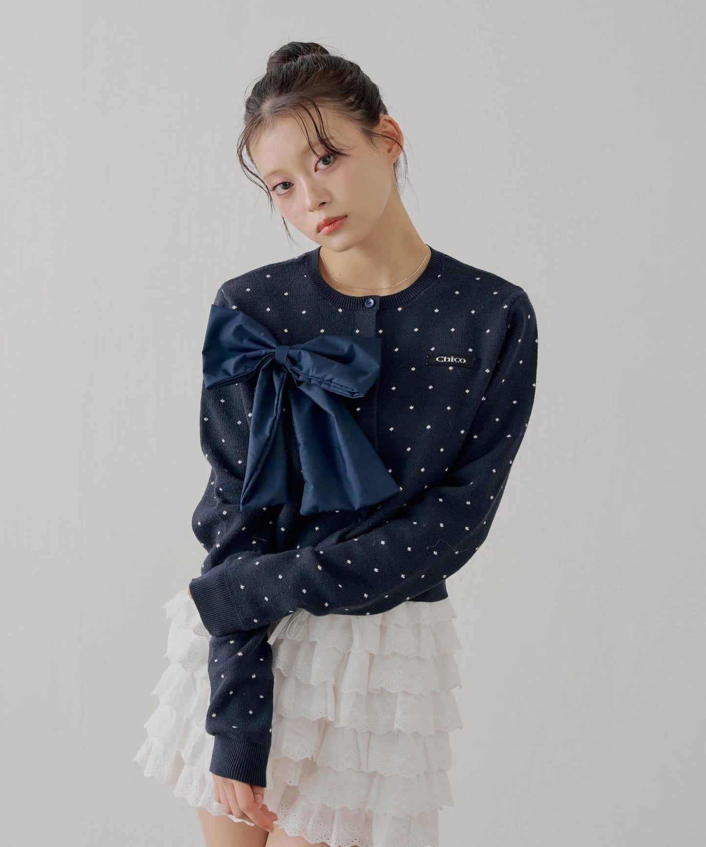 【可搭配套裝】胸前標誌簡約針織開衫