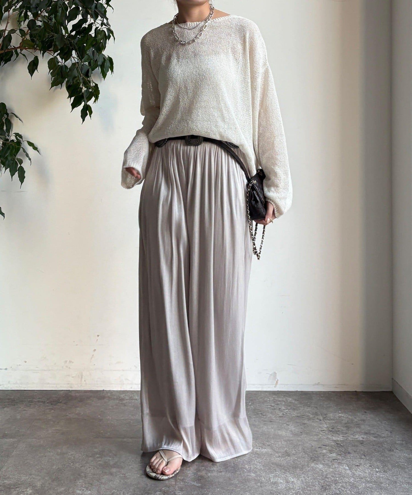 褶皺寬鬆長褲