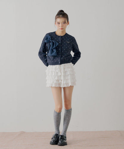 蕾絲荷葉邊層疊半身裙