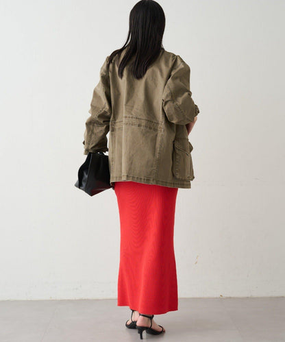 羅紋微喇針織半身裙