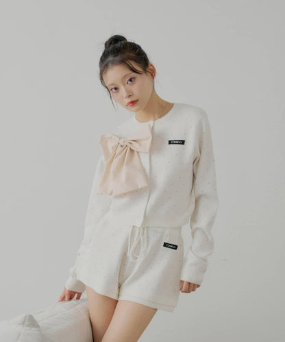 【可搭配套裝】胸前標誌簡約針織開衫