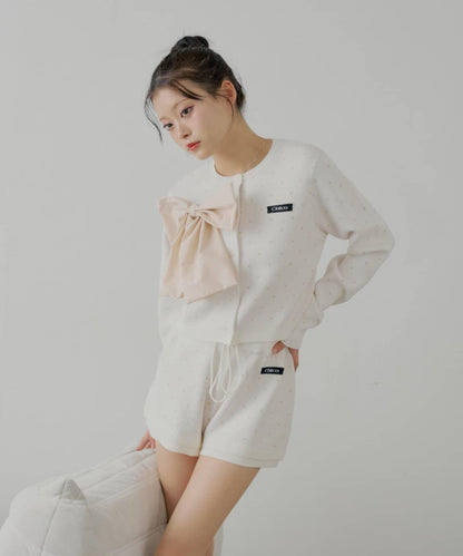 【可搭配套裝】胸前標誌簡約針織開衫