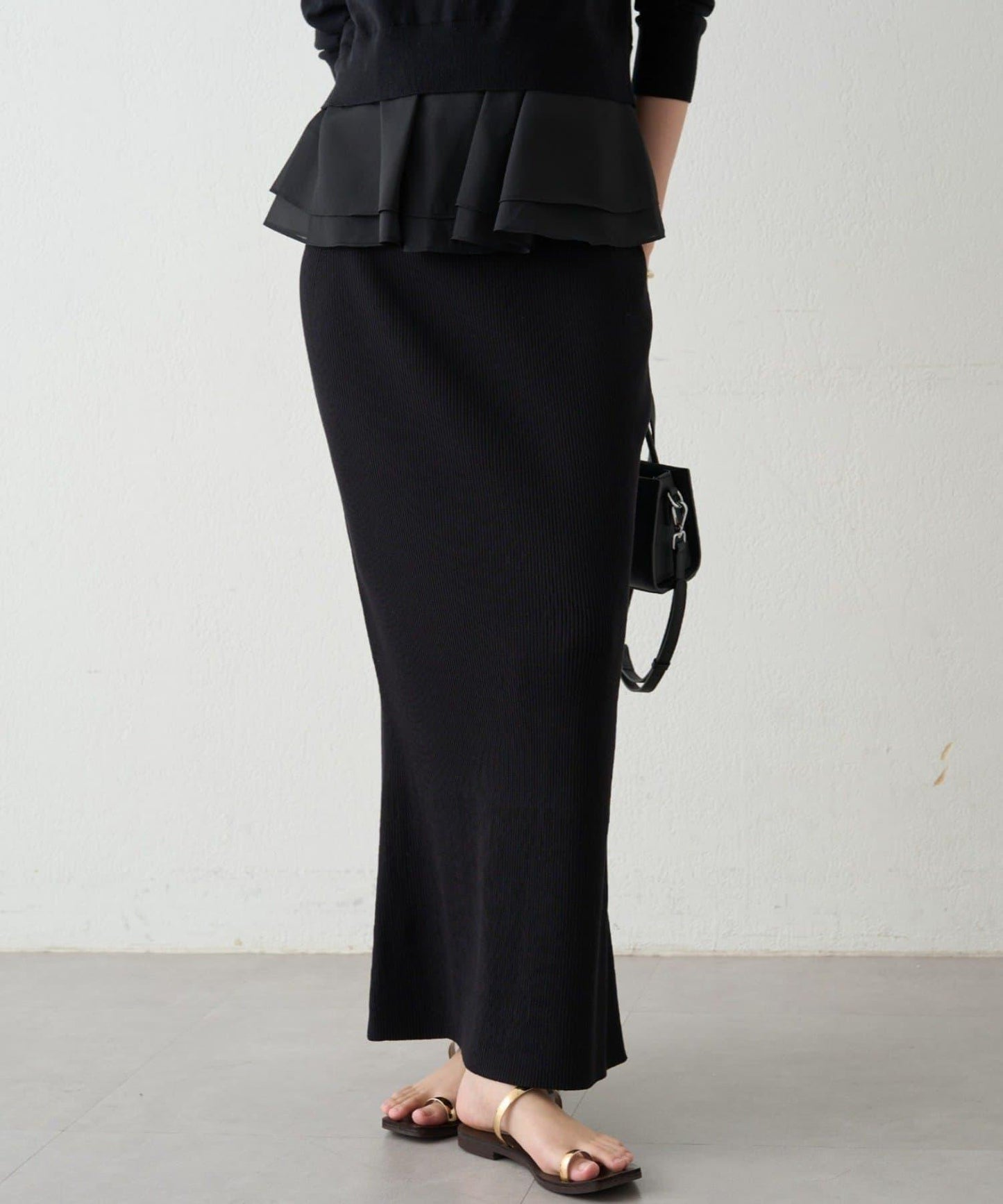 羅紋微喇針織半身裙