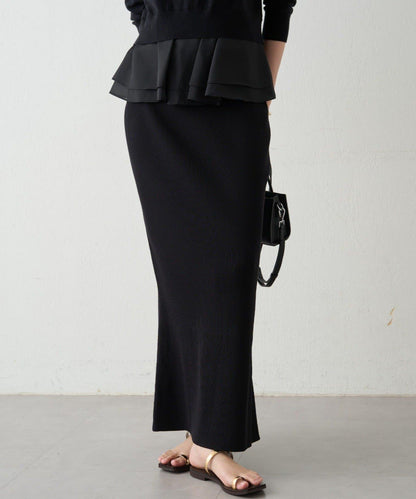 羅紋微喇針織半身裙