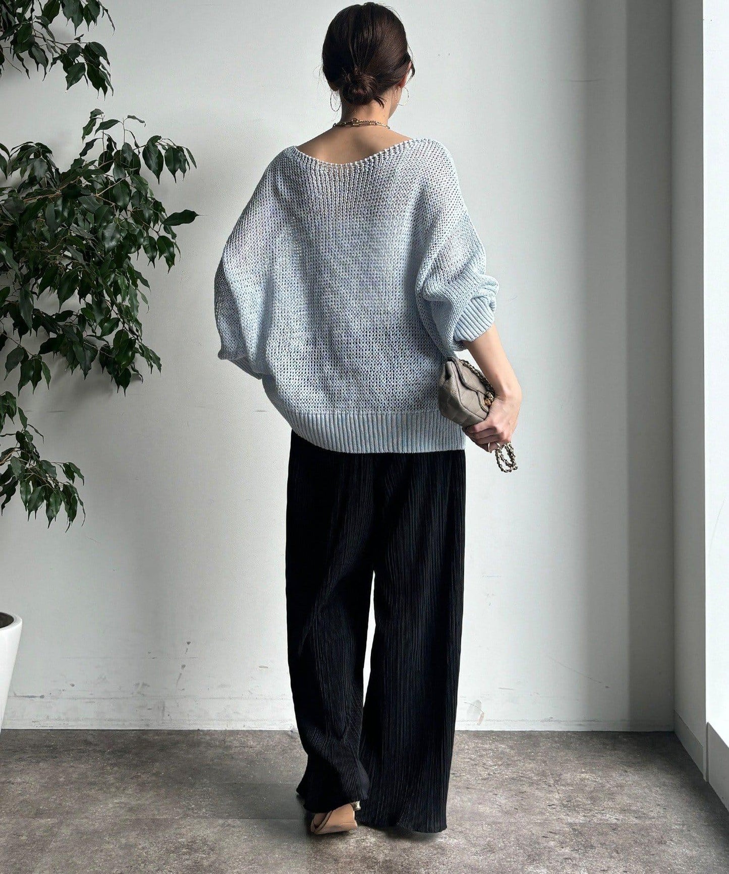 隨機羅紋寬鬆褲