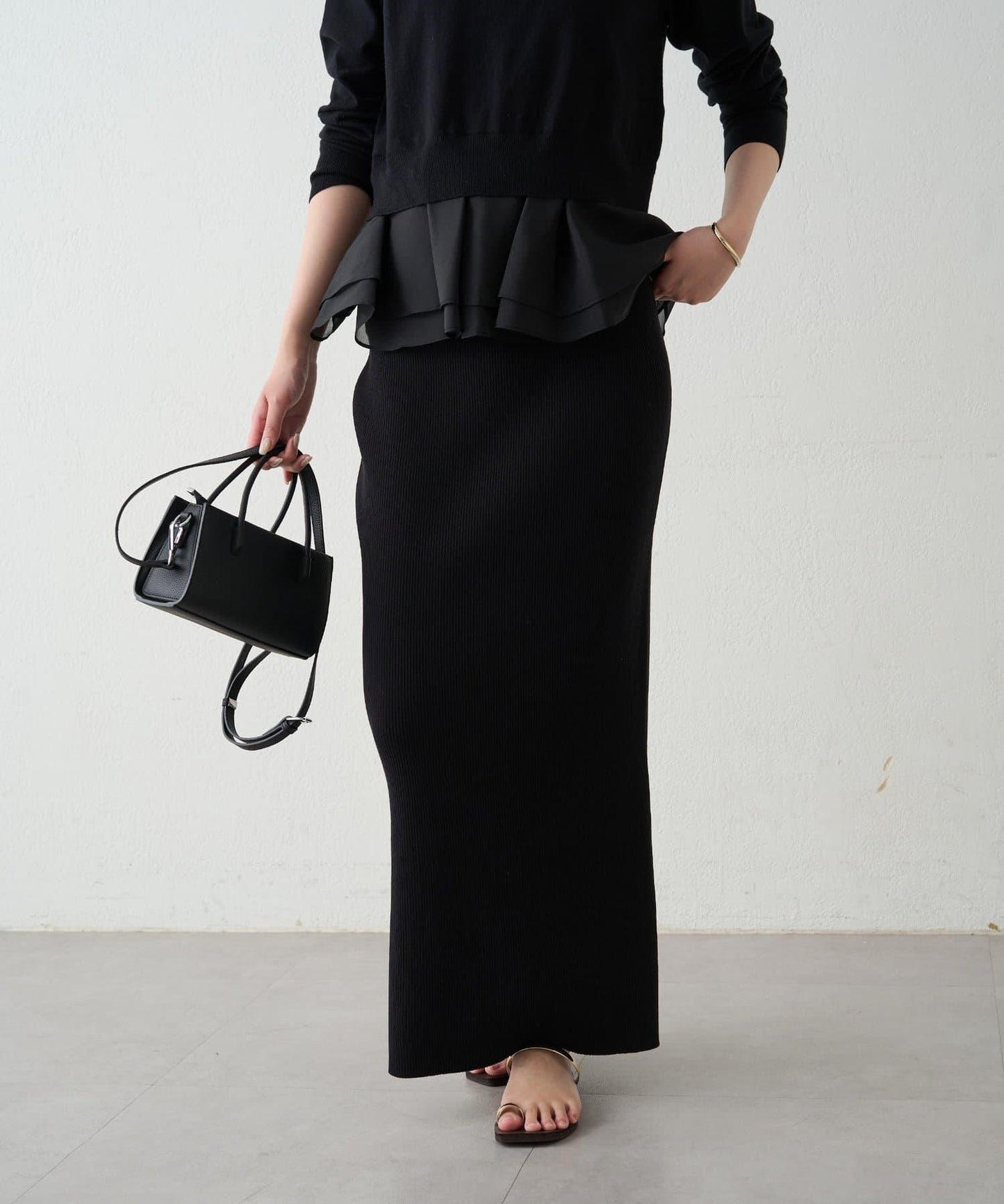 羅紋微喇針織半身裙