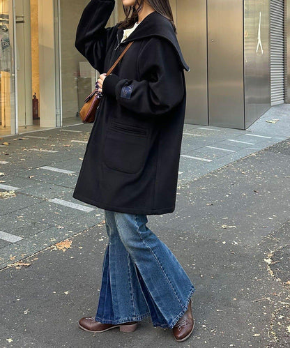 羊毛混紡軍裝大衣