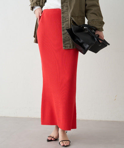 羅紋微喇針織半身裙