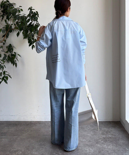 字母刺繡印花襯衫