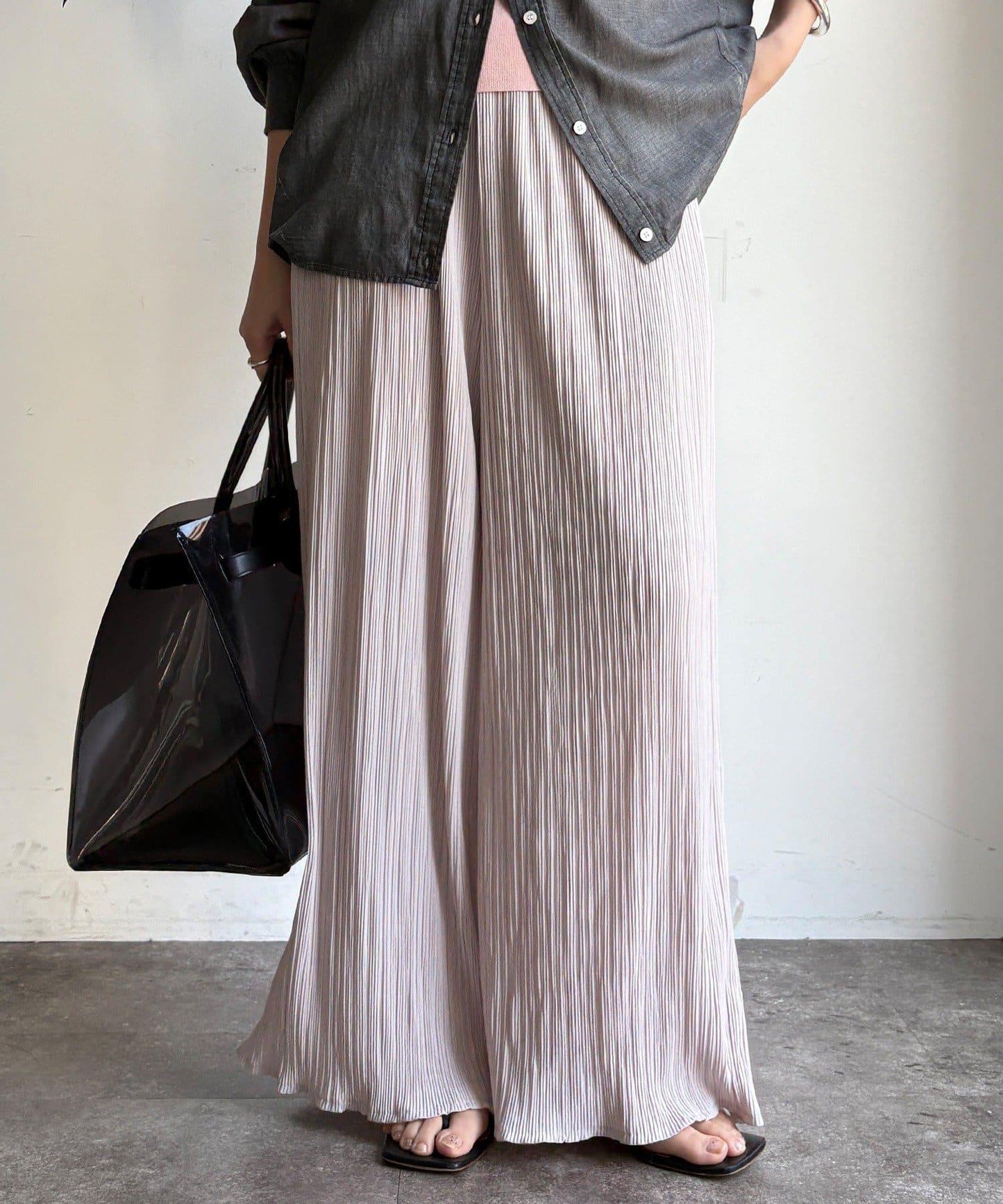 隨機羅紋寬鬆褲