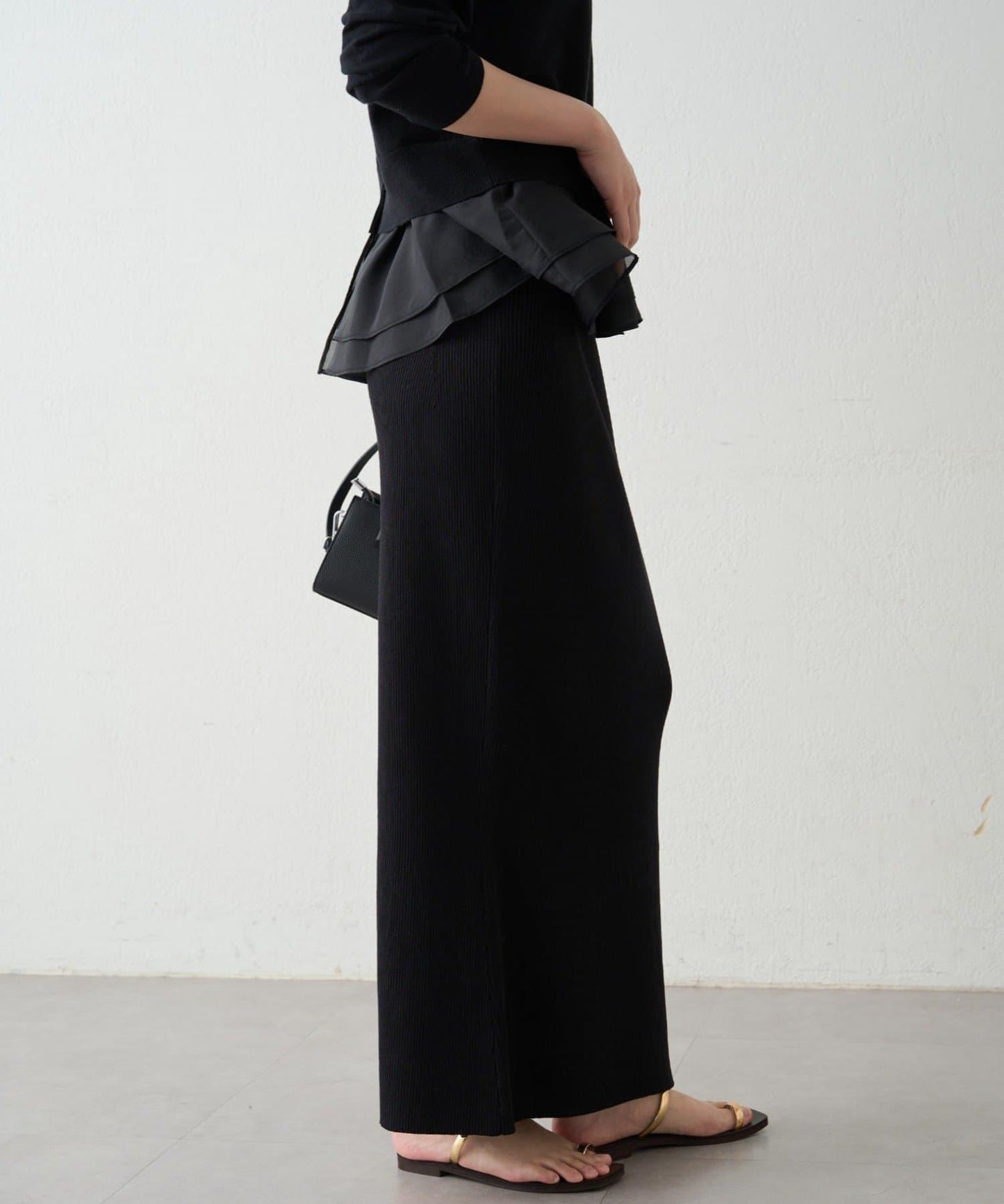 羅紋微喇針織半身裙