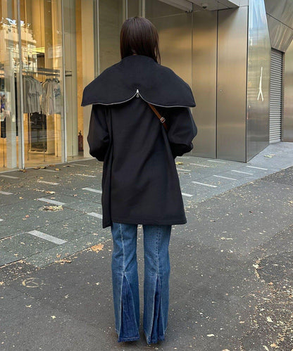 羊毛混紡軍裝大衣