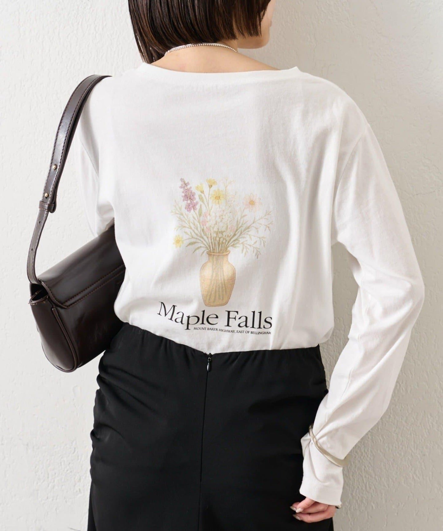 拼色印花長袖T恤