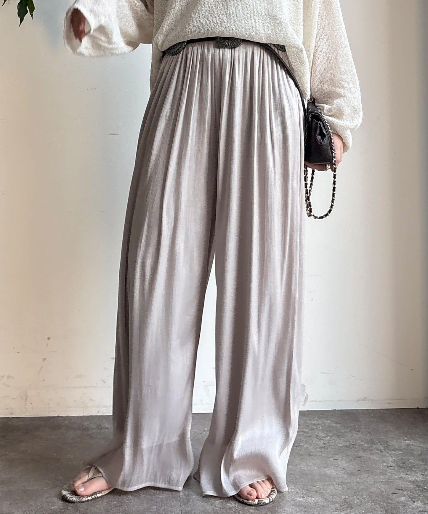 褶皺寬鬆長褲