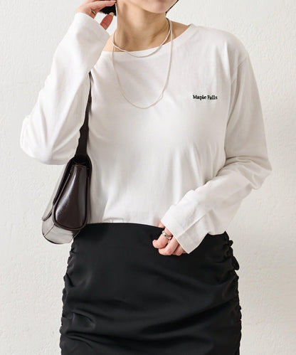 拼色印花長袖T恤