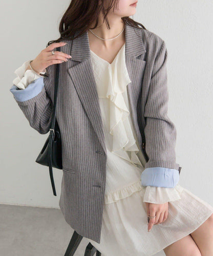 條紋西裝外套