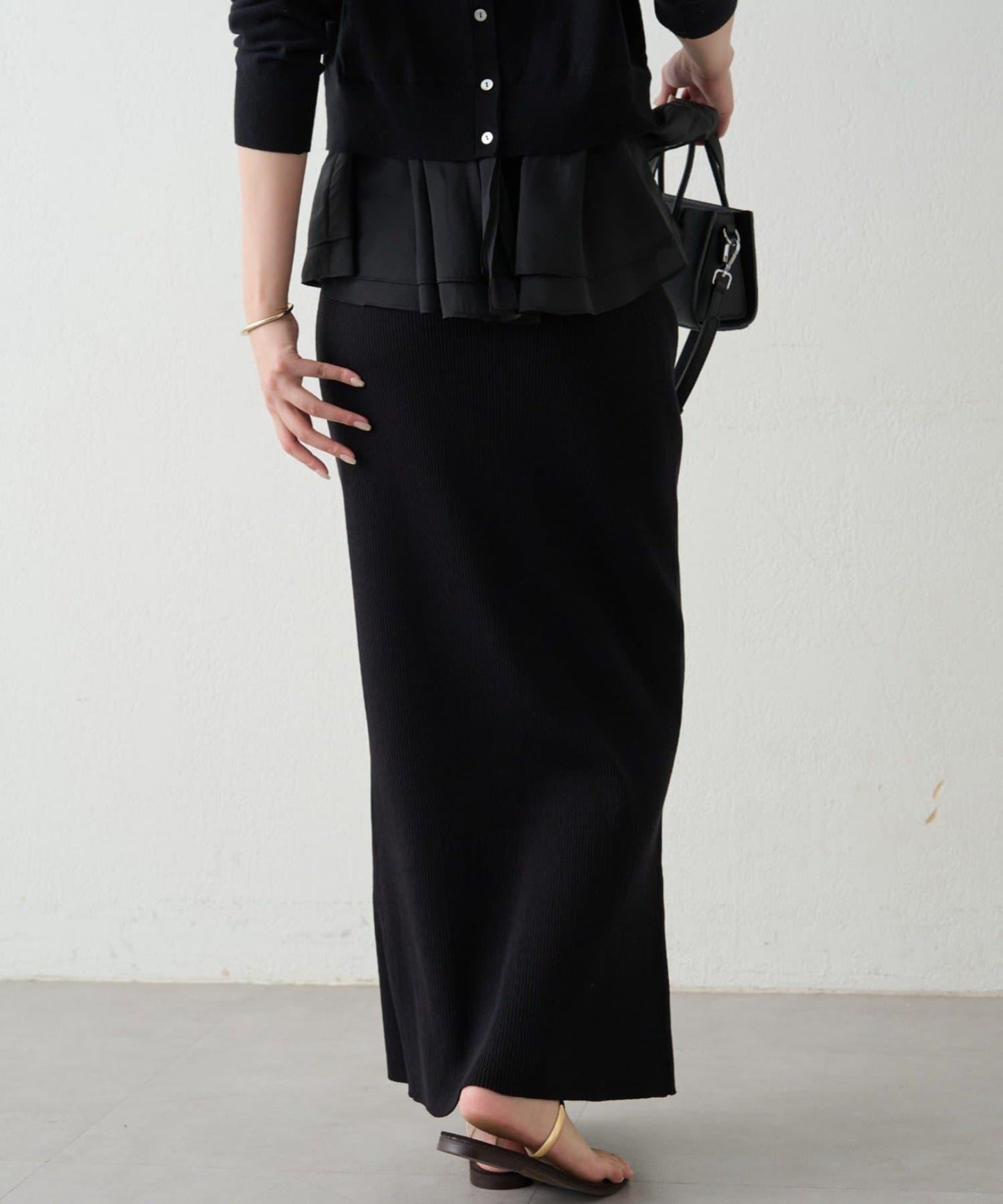 羅紋微喇針織半身裙