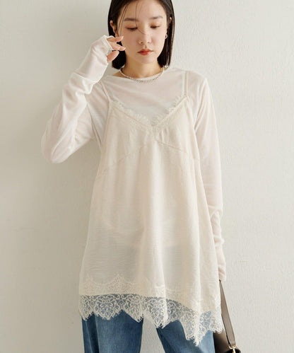 蕾絲吊帶長款上衣