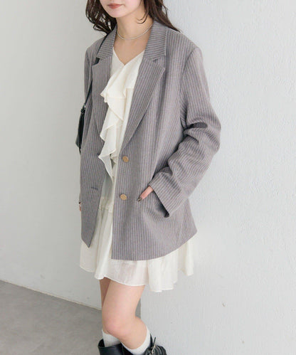 條紋西裝外套