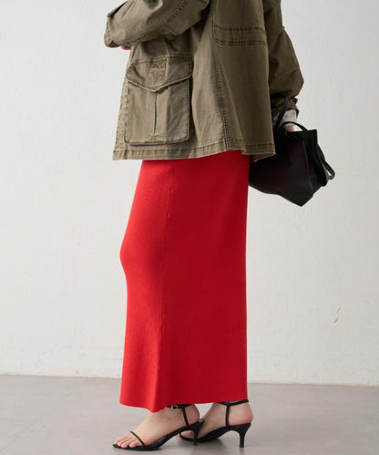 羅紋微喇針織半身裙