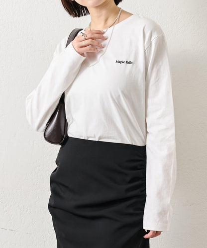 拼色印花長袖T恤