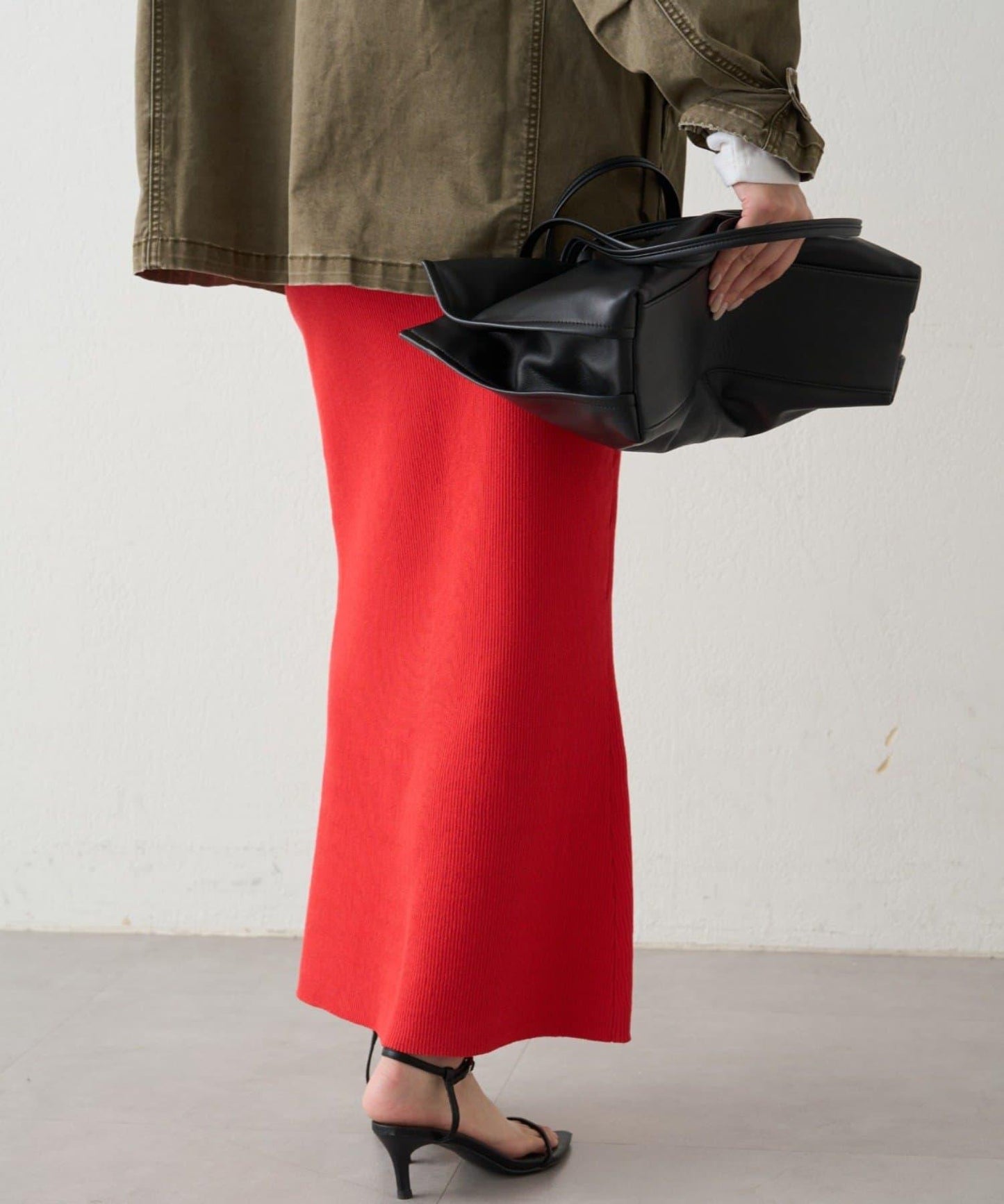 羅紋微喇針織半身裙