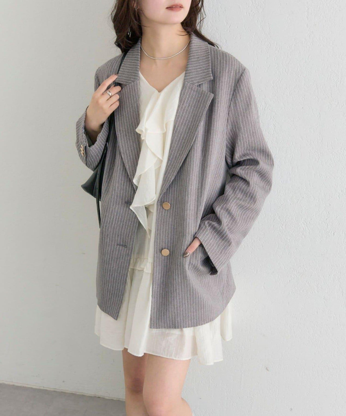 條紋西裝外套